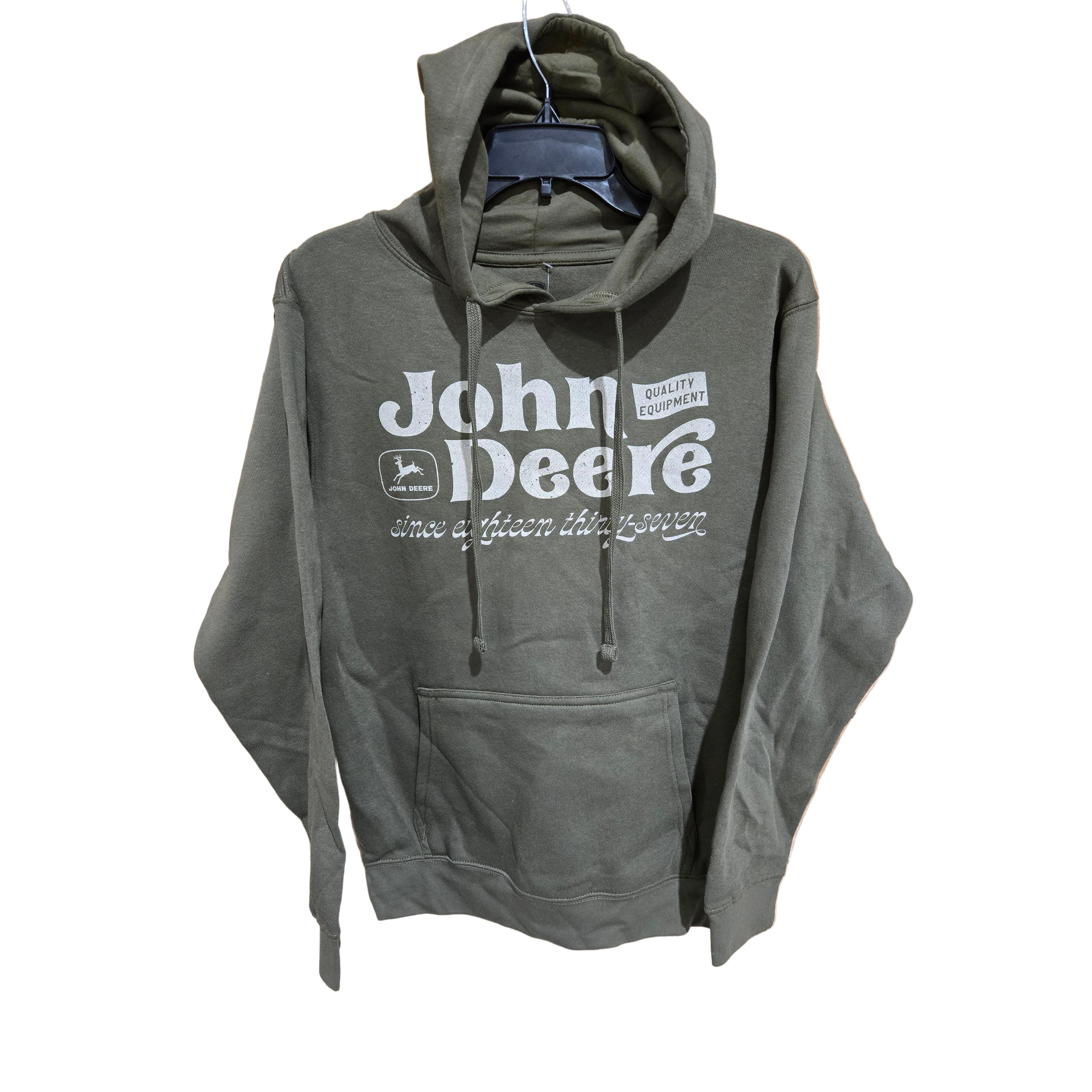 John Deere Women's Quality Farm Long Sleeve Hoodie - Olive