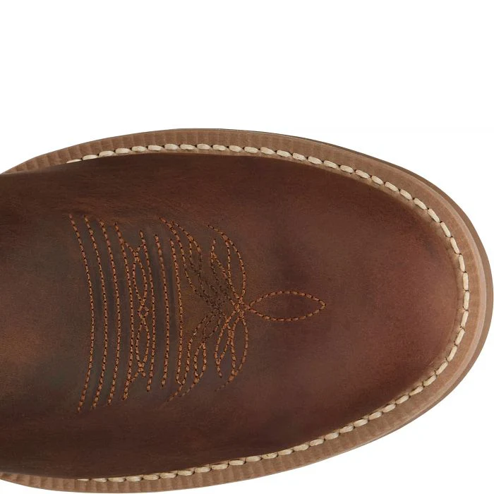 Justin Bent Rail Men's Wild Bill Round Toe Western Cowboy Boot- Brown - Image 4