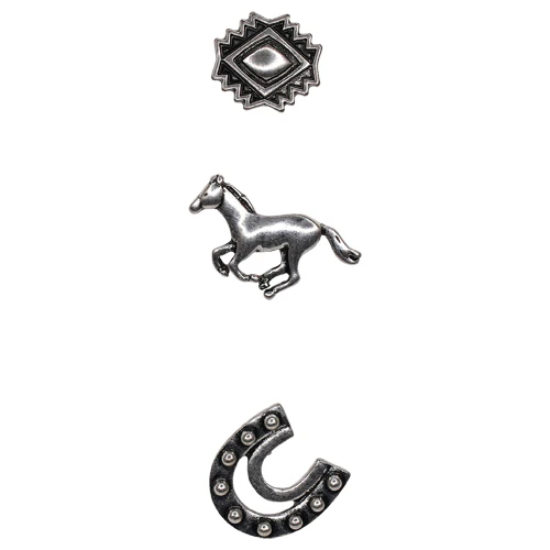 Justin Hat Pin 3 pack Galloping Mare
