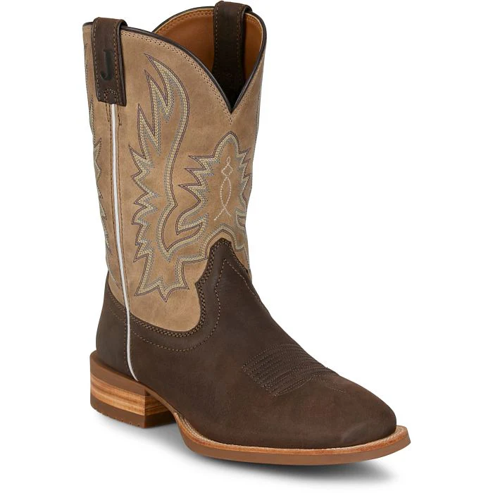 Justin Men's 11" Rustle Western Boot - Grizzly - Image 2