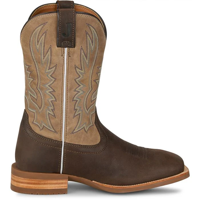 Justin Men's 11" Rustle Western Boot - Grizzly - Image 3