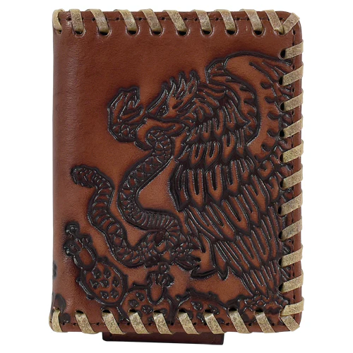 Justin Men's Leather Bifold Card Wallet - Tenochitlan