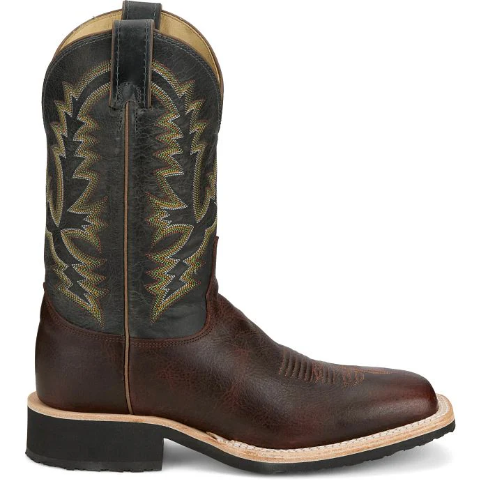 Justin Men's Trainor 11" Western Cowboy Boots- Cognac - Image 3