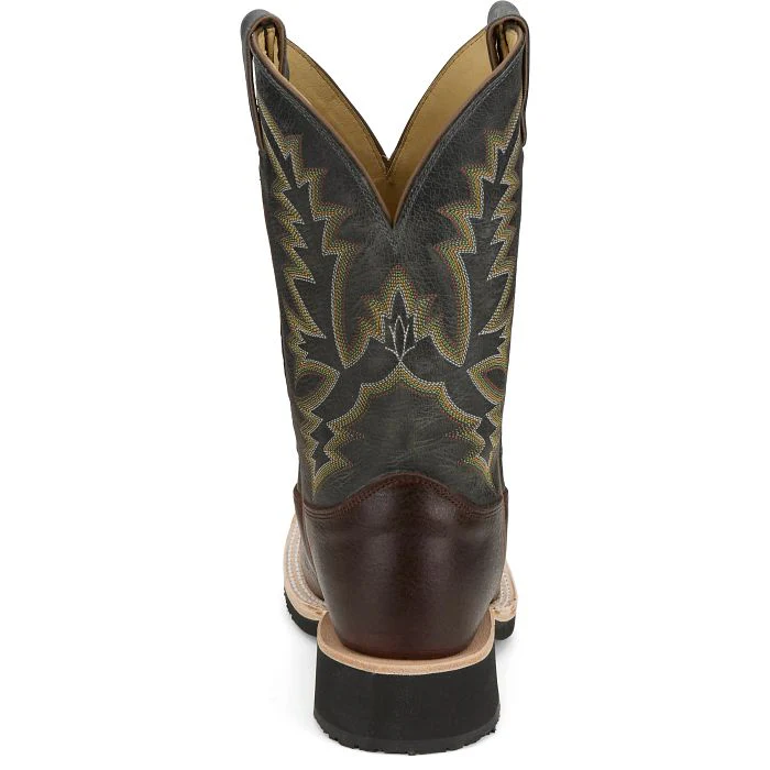 Justin Men's Trainor 11" Western Cowboy Boots- Cognac - Image 5