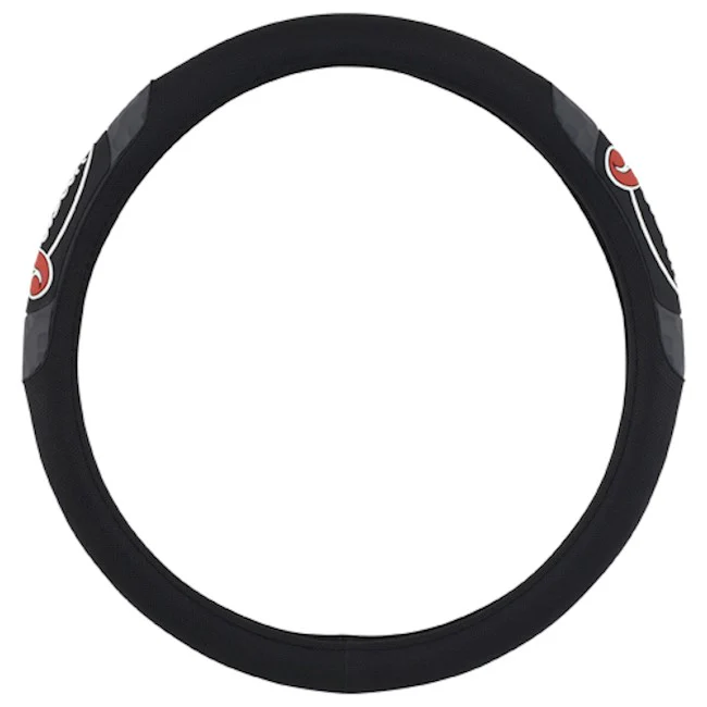 Justin Truck Pin Dot Perforation Steering Wheel Cover - Black/Heather Grey
