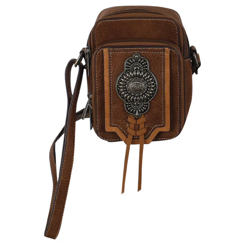 Justin Unisex Camera Bag with Silvertone Concho