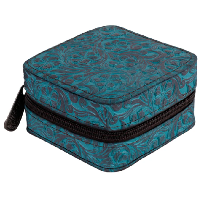 Justin Women's Jewelry Box with Floral Tooling- Turquoise
