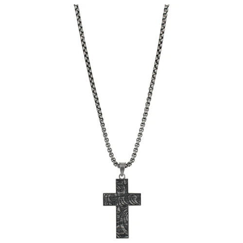 Justin Unisex Reversible Cross on 24 inch Box Chain