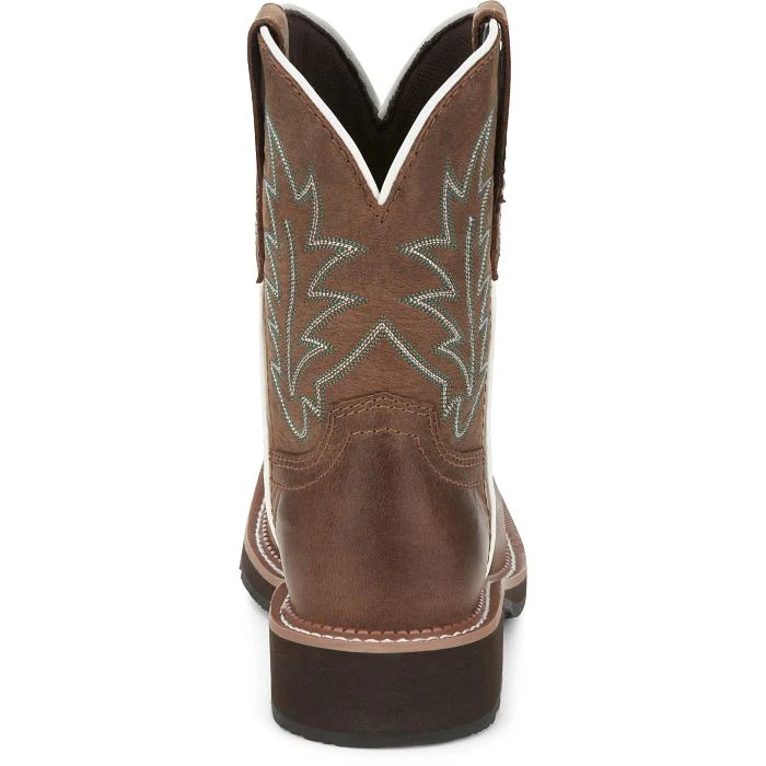 Justin Women's Ema 8" Western Boot- Dark Tan - Image 5