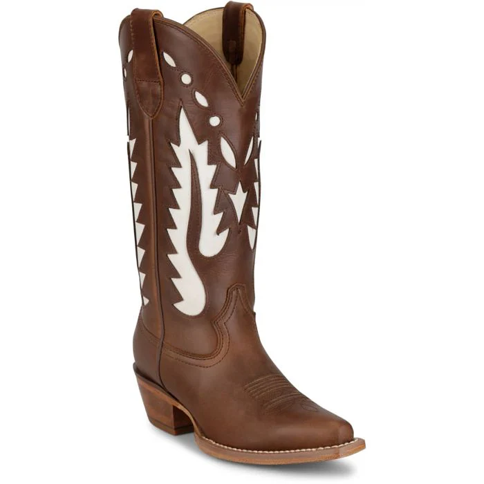Justin Women's Faye 13" Western Boot- Chocolate - Image 2