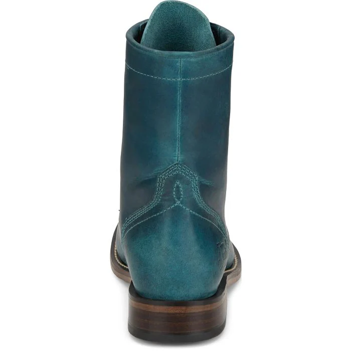 Justin Women's McKean 7" Lace Up Roper Western Boot- Turquoise - Image 5