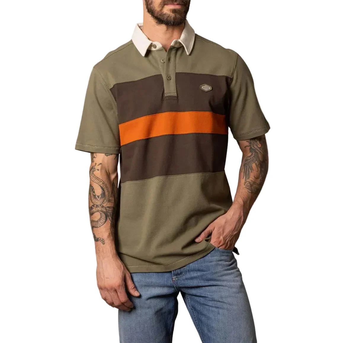 Kimes Men's 1874 Short Sleeve Stripe Block Polo Shirt - Multiple Colours - Image 2