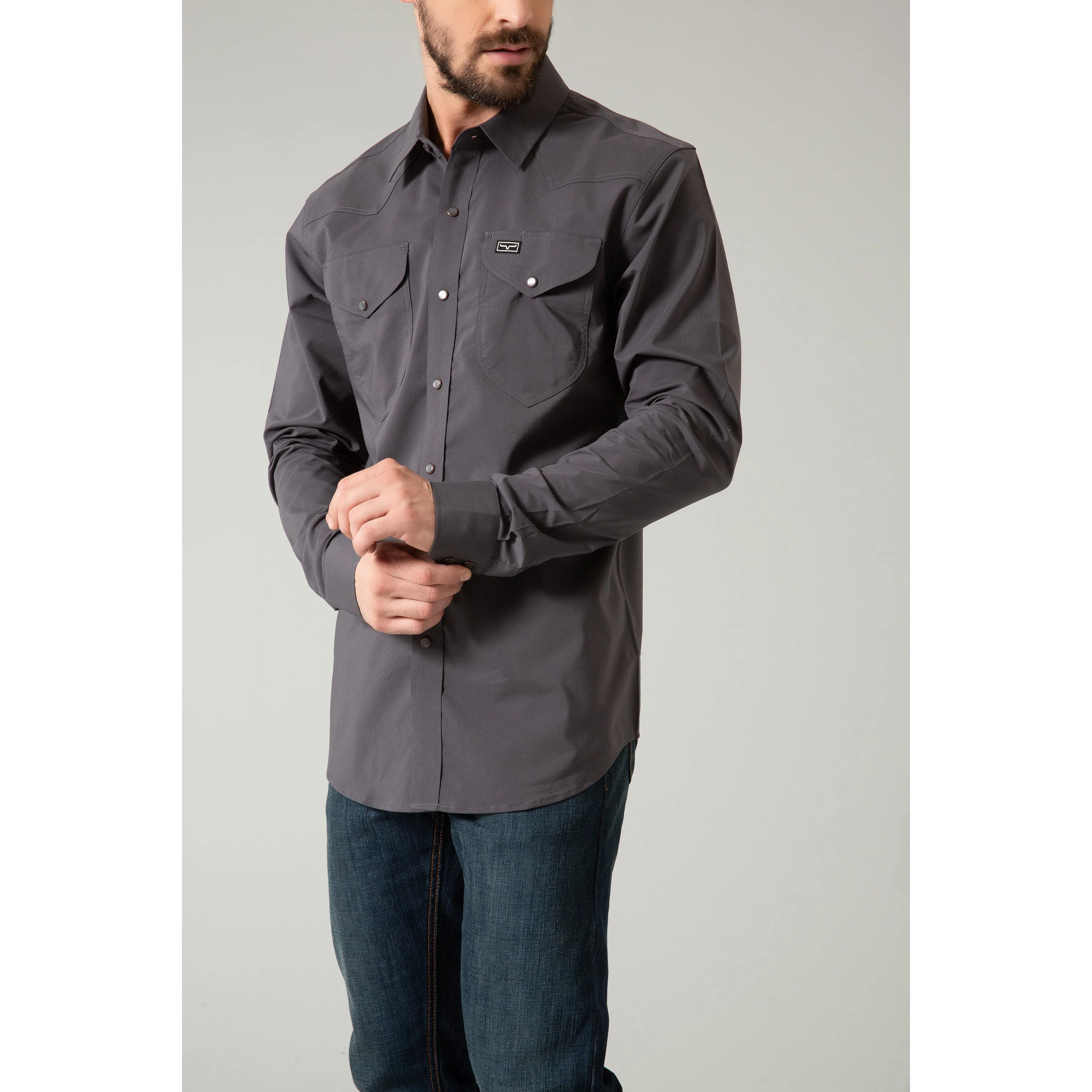 Kimes Men's Blackout Long Sleeve Dress Shirt - Assorted Colours - Image 4