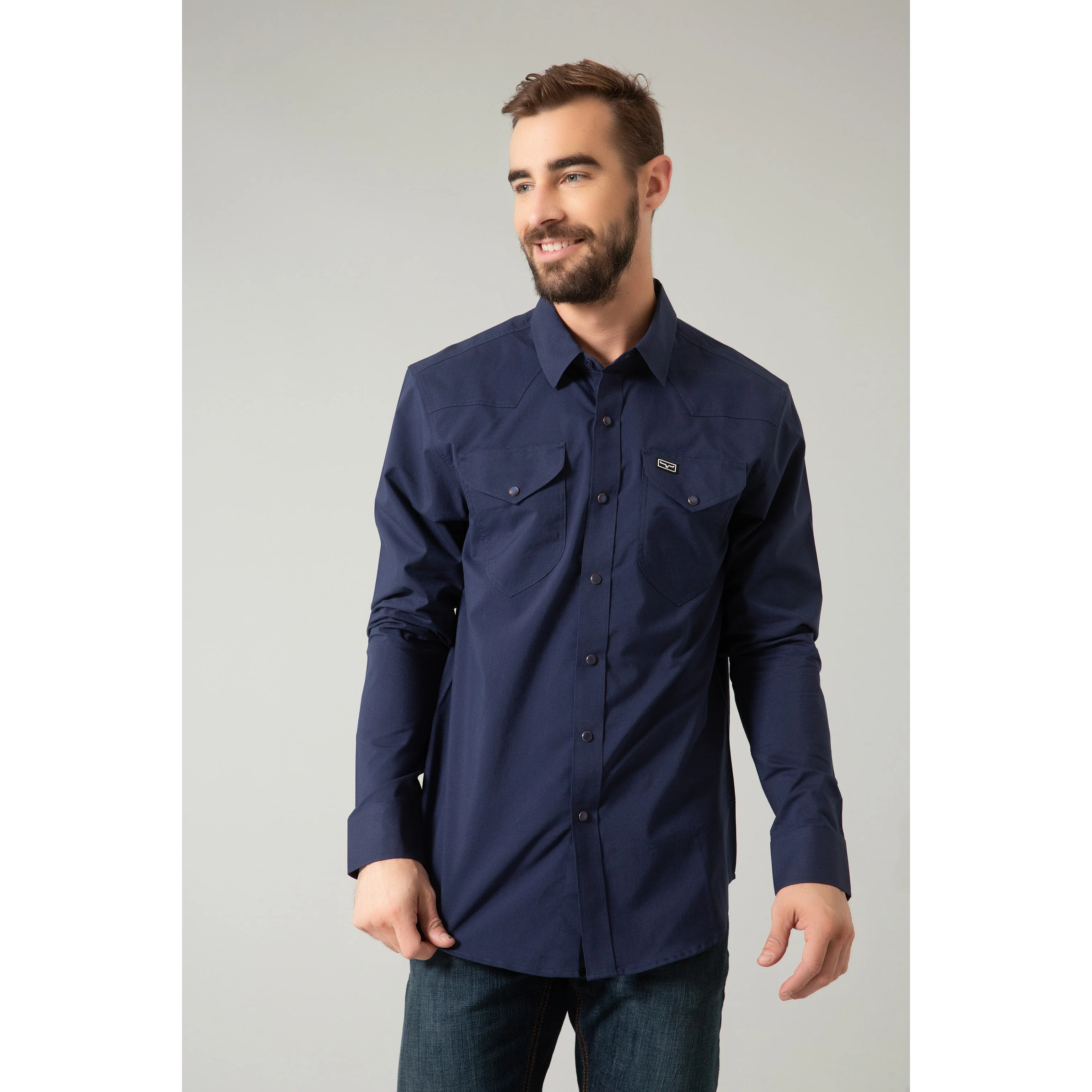 Kimes Men's Blackout Long Sleeve Dress Shirt - Assorted Colours - Image 5