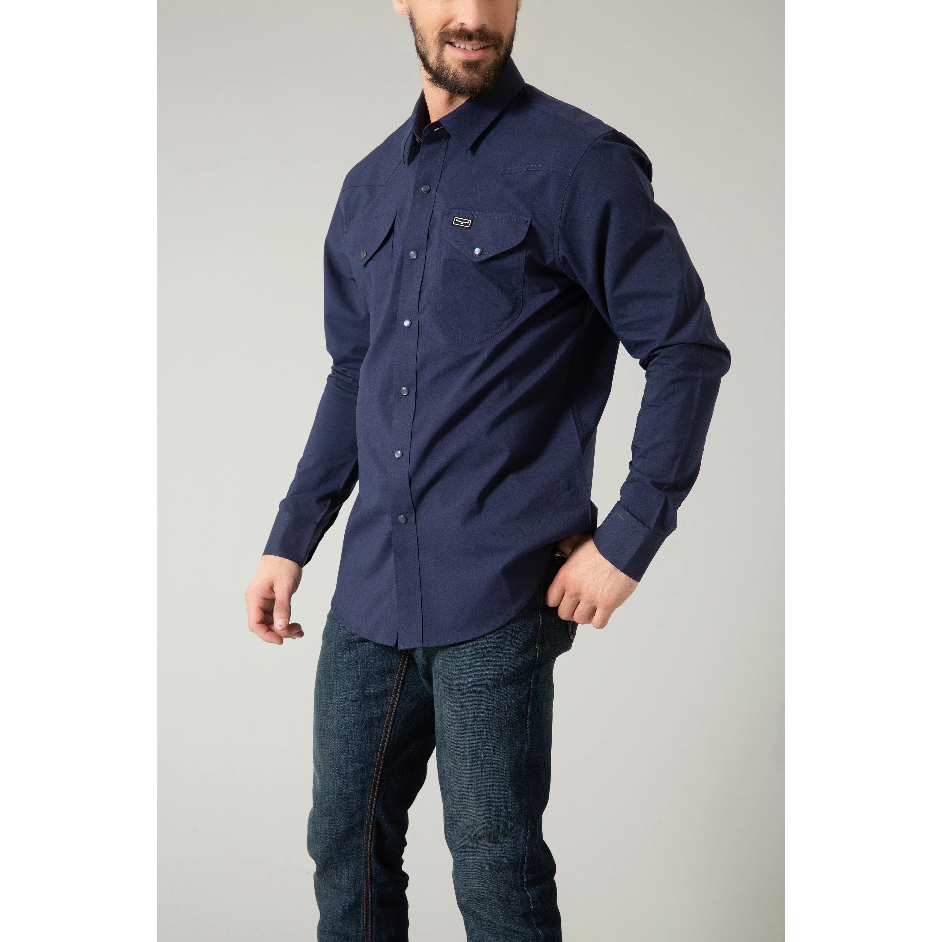 Kimes Men's Blackout Long Sleeve Dress Shirt - Assorted Colours - Image 6