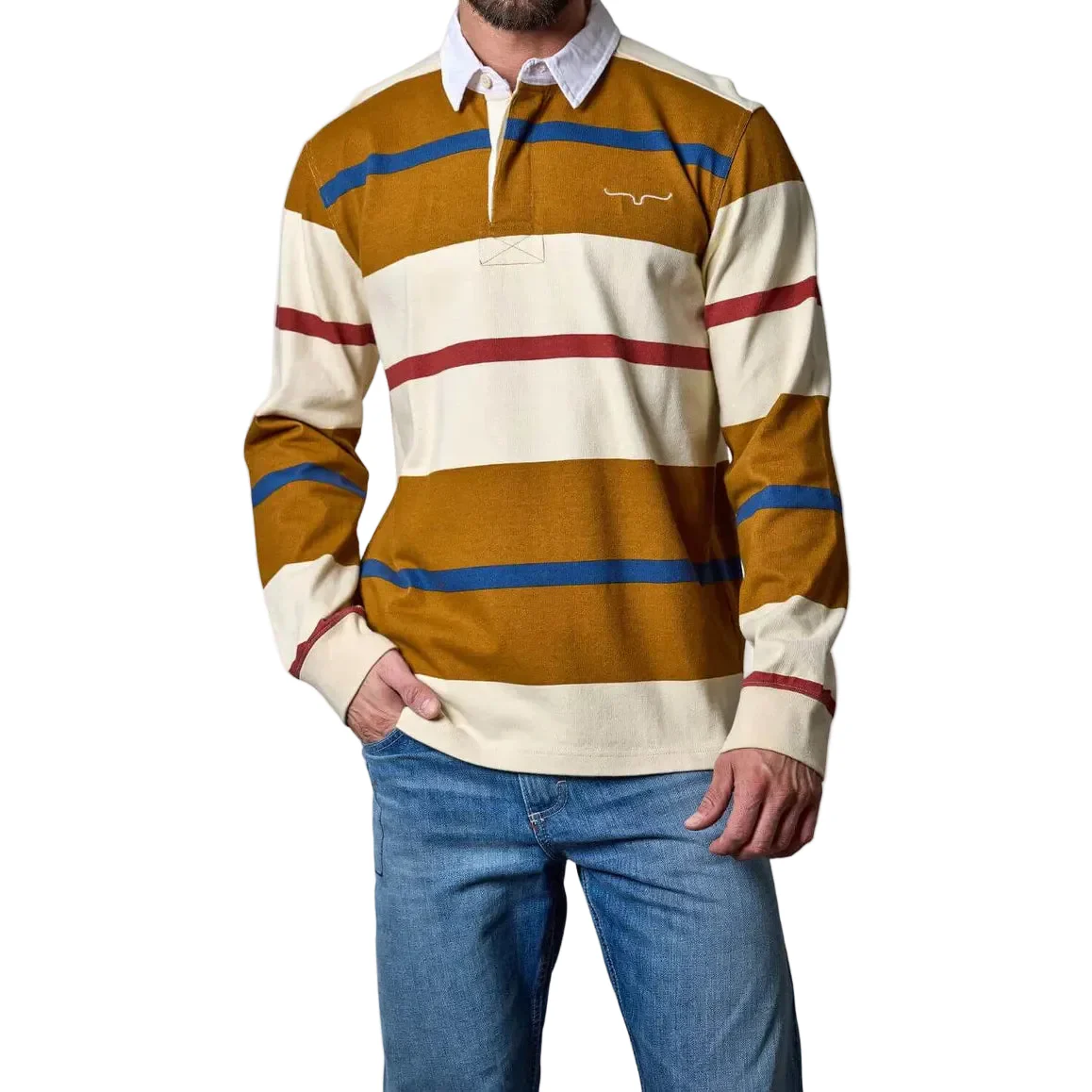 Kimes Men's Bulldog Rugby Long Sleeve Shirt - Multiple Colours - Image 2