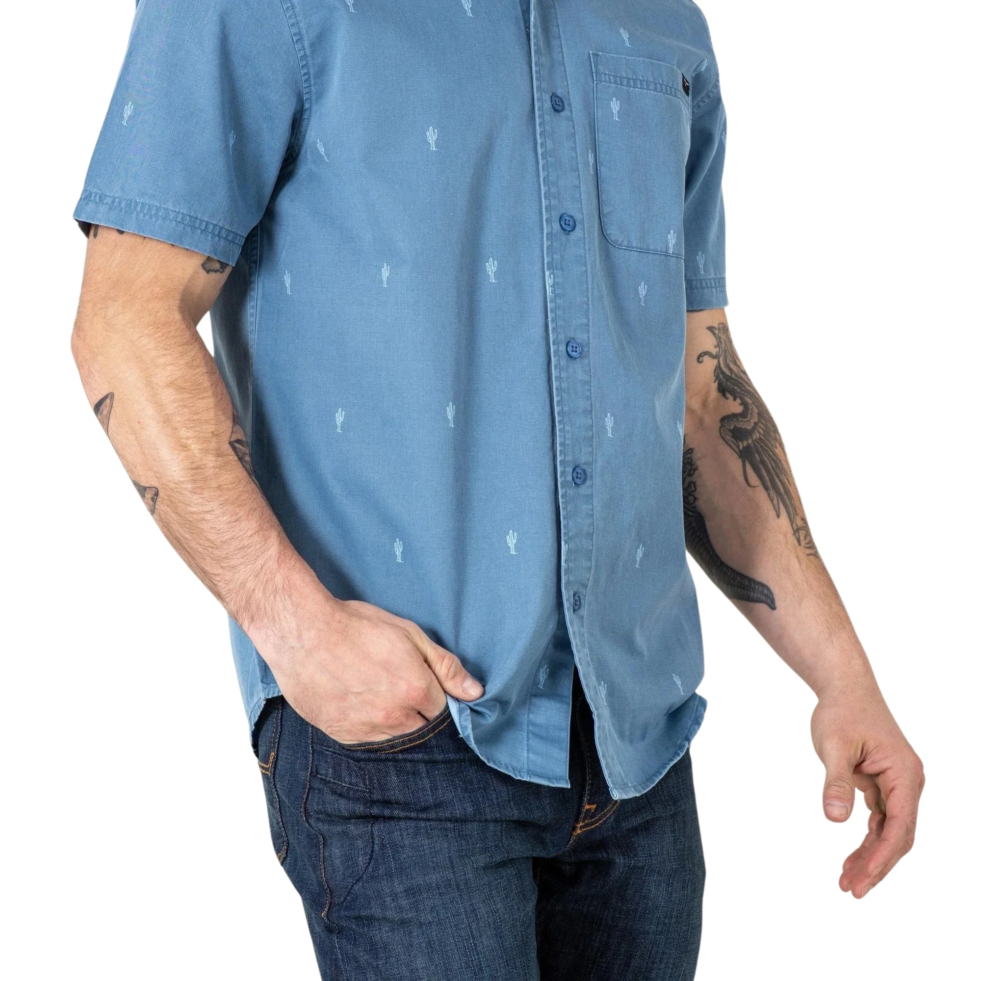 Kimes Men's Cisco Dress Short Sleeve Shirt - Blue - Image 2
