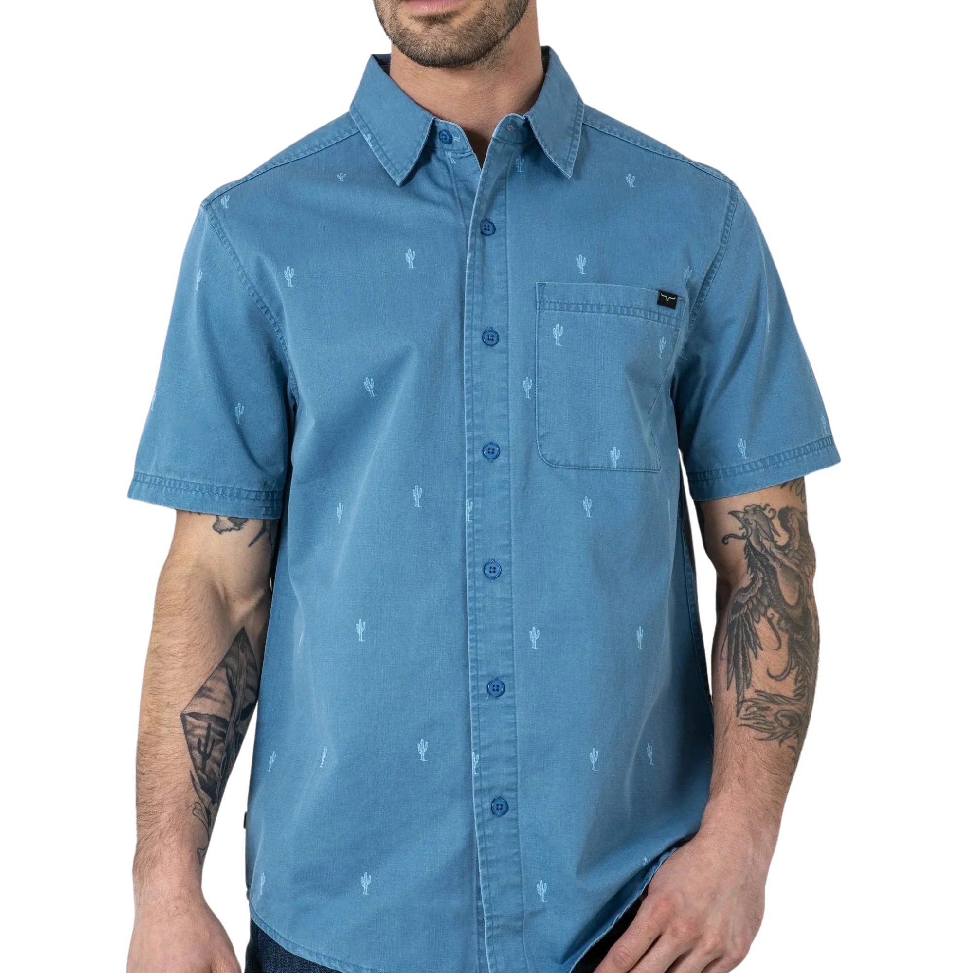 Kimes Men's Cisco Dress Short Sleeve Shirt - Blue - Image 3