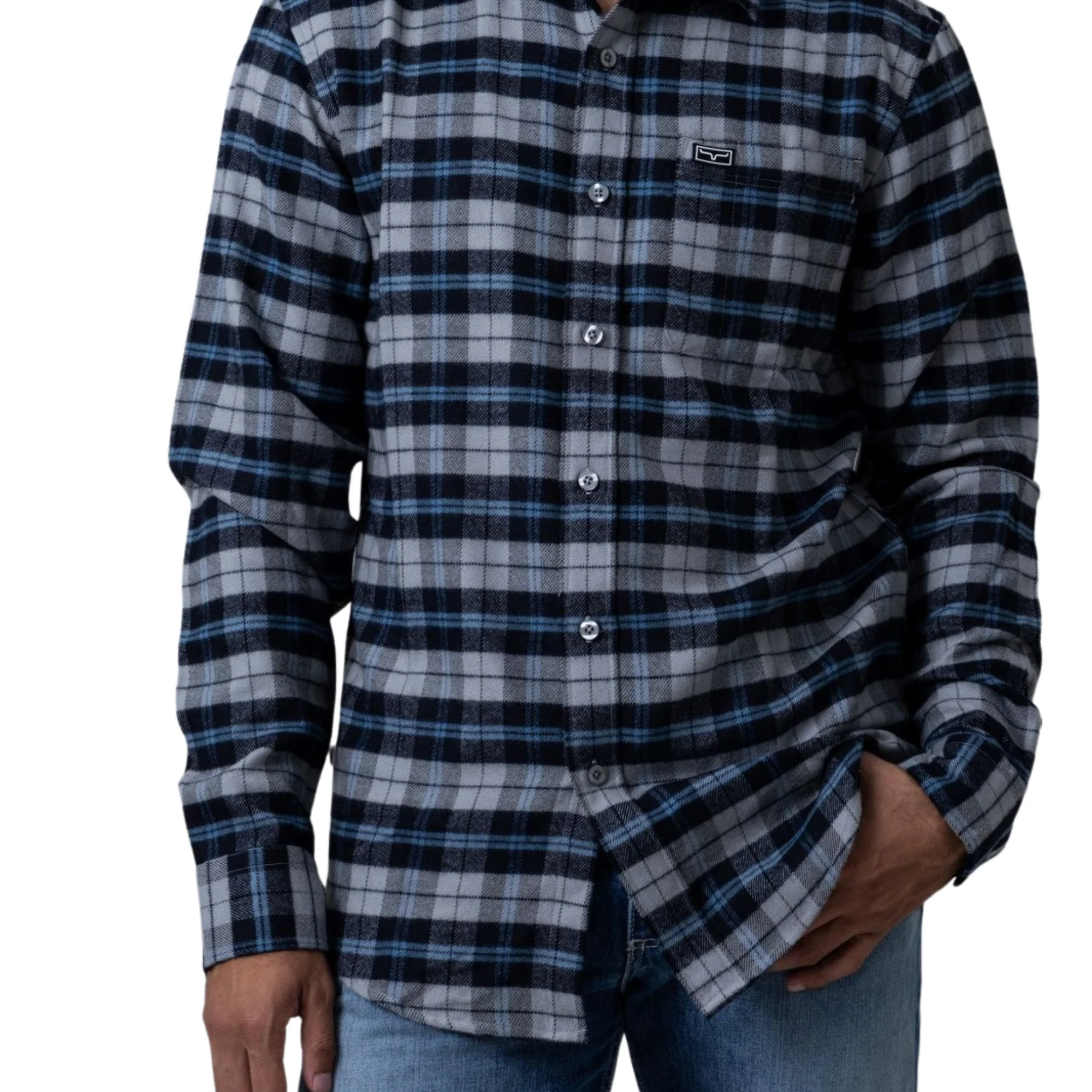 Kimes Men's Dodge Flannel Dress Shirt - Black - Image 2