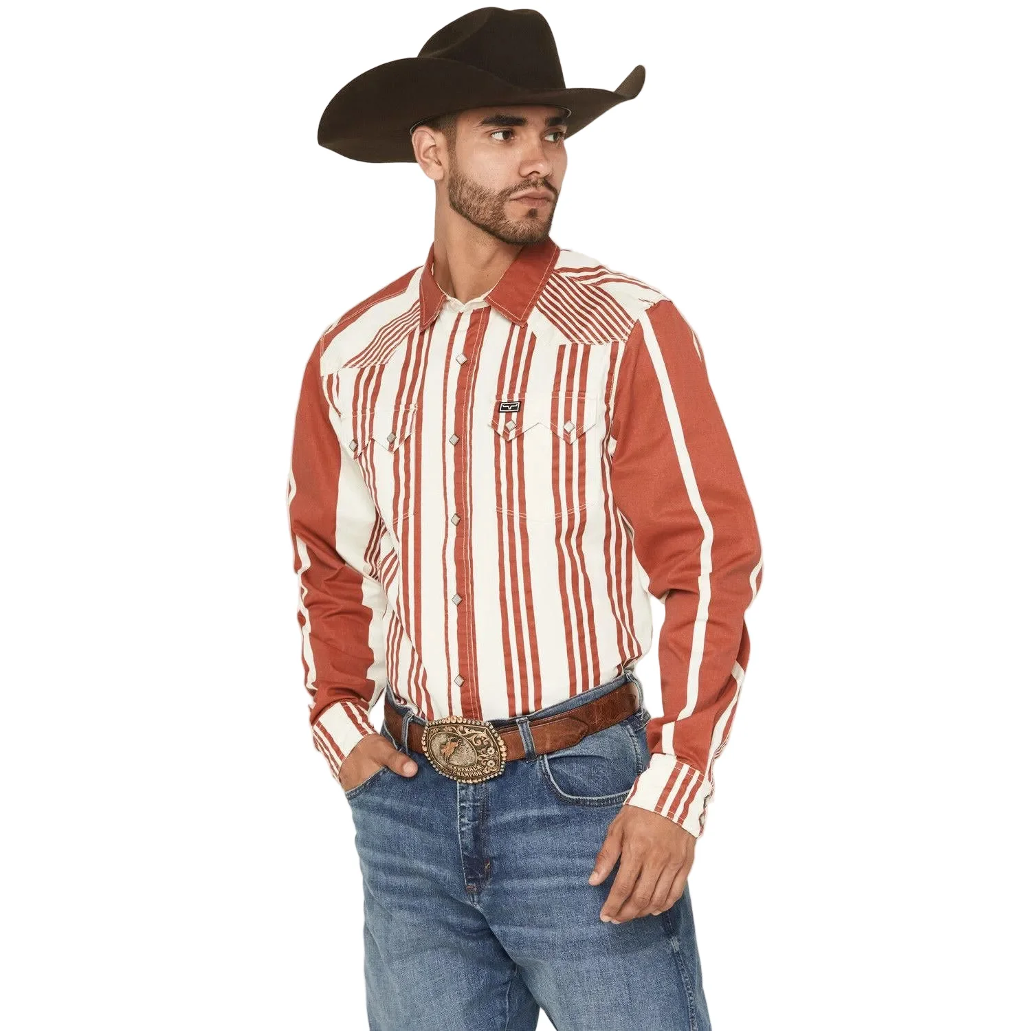 Kimes Men's Long Sleeve Bandit Striped Dress Shirt - Multiple Colours - Image 2