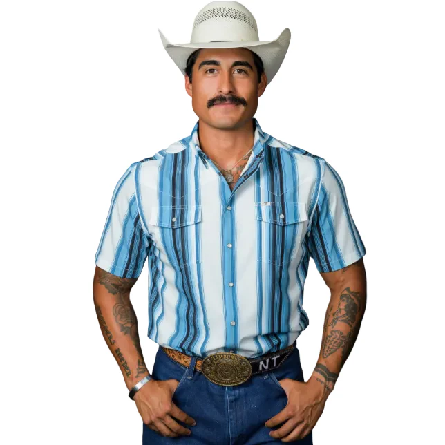 Ferrell Brand Men's Short Sleeve The Harrison Shirt - Blue