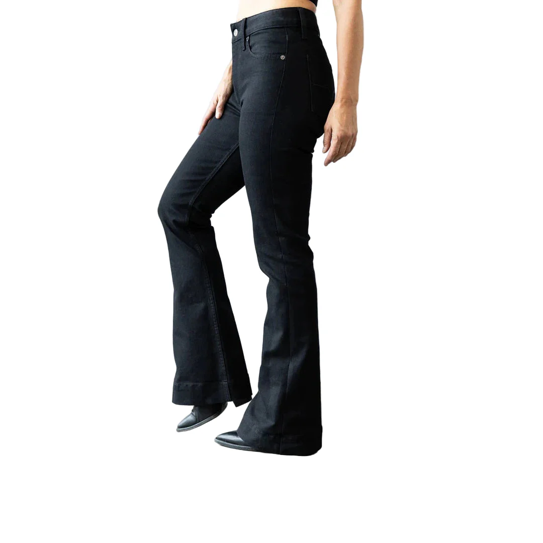 Kimes Women's Jennifer Ultra High Rise Flare Jeans - Black - Image 3