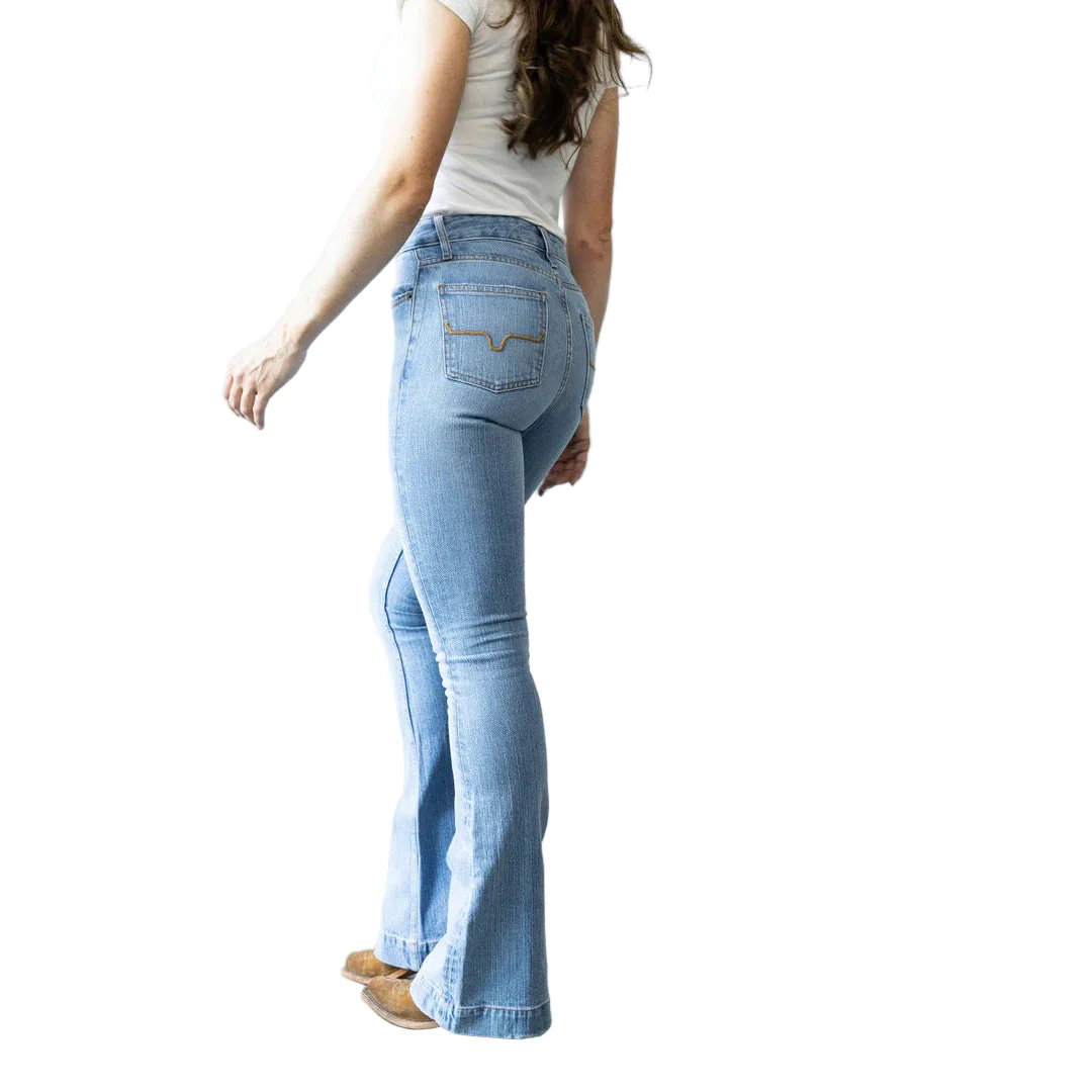 Kimes Women's Jennifer Ultra High Rise Flare Jeans - Light Wash