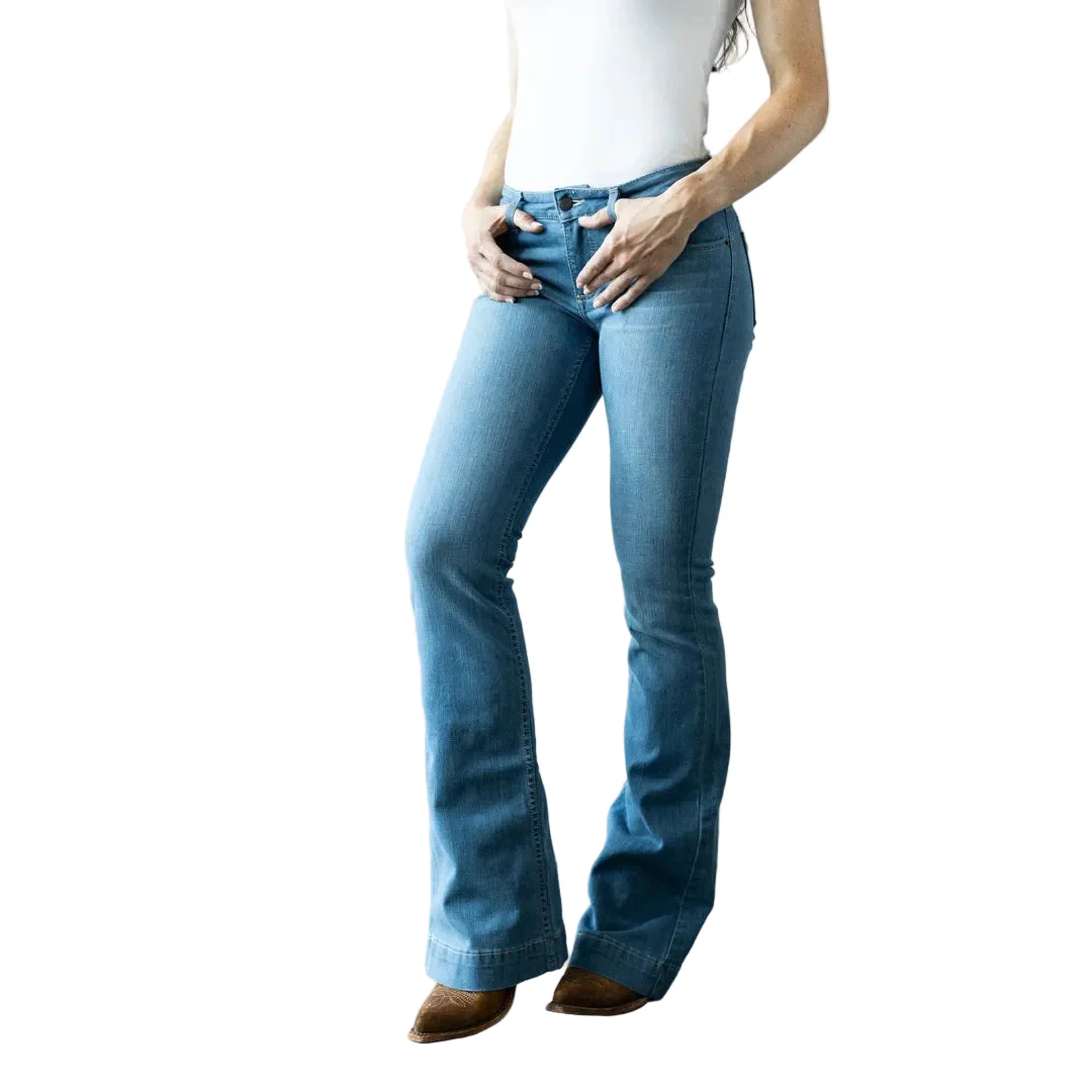 Kimes Women's Lola Soho Fade Mid Rise Trouser Jeans - Blue - Image 7