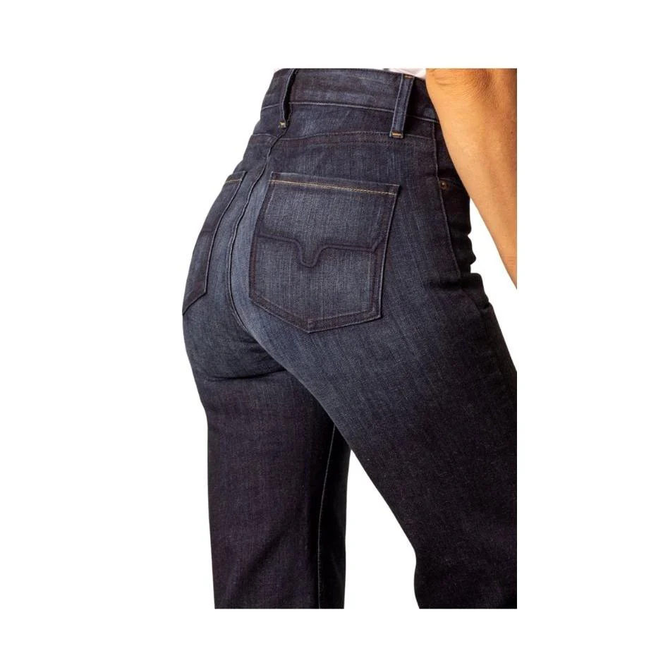 Kimes Women's Olivia High Rise Wide Leg Jeans - DARK WASH - Image 4