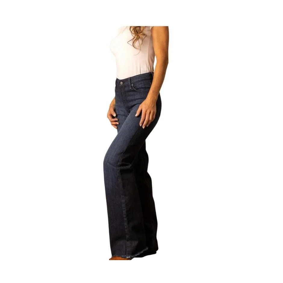 Kimes Women's Olivia High Rise Wide Leg Jeans - DARK WASH - Image 5