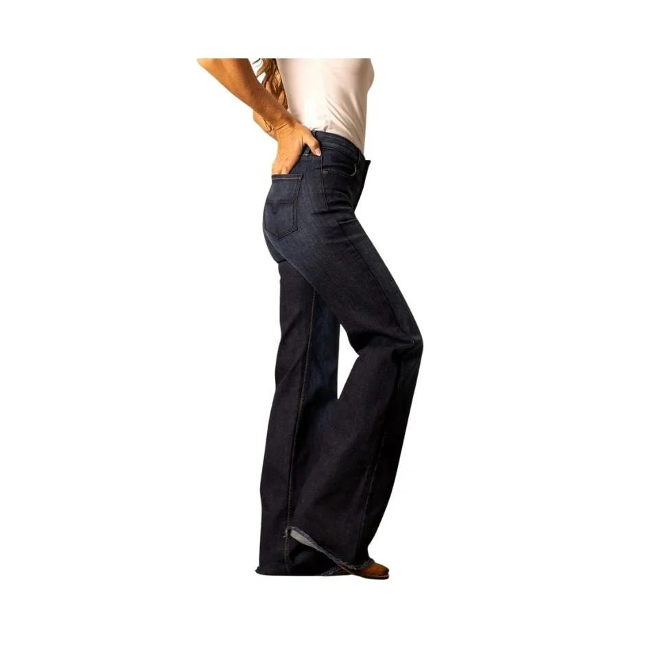 Kimes Women's Olivia High Rise Wide Leg Jeans - DARK WASH - Image 6