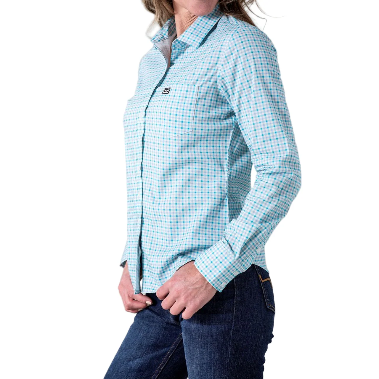 Kimes Women's Tucco Mini Check Top - Blue - Image 2