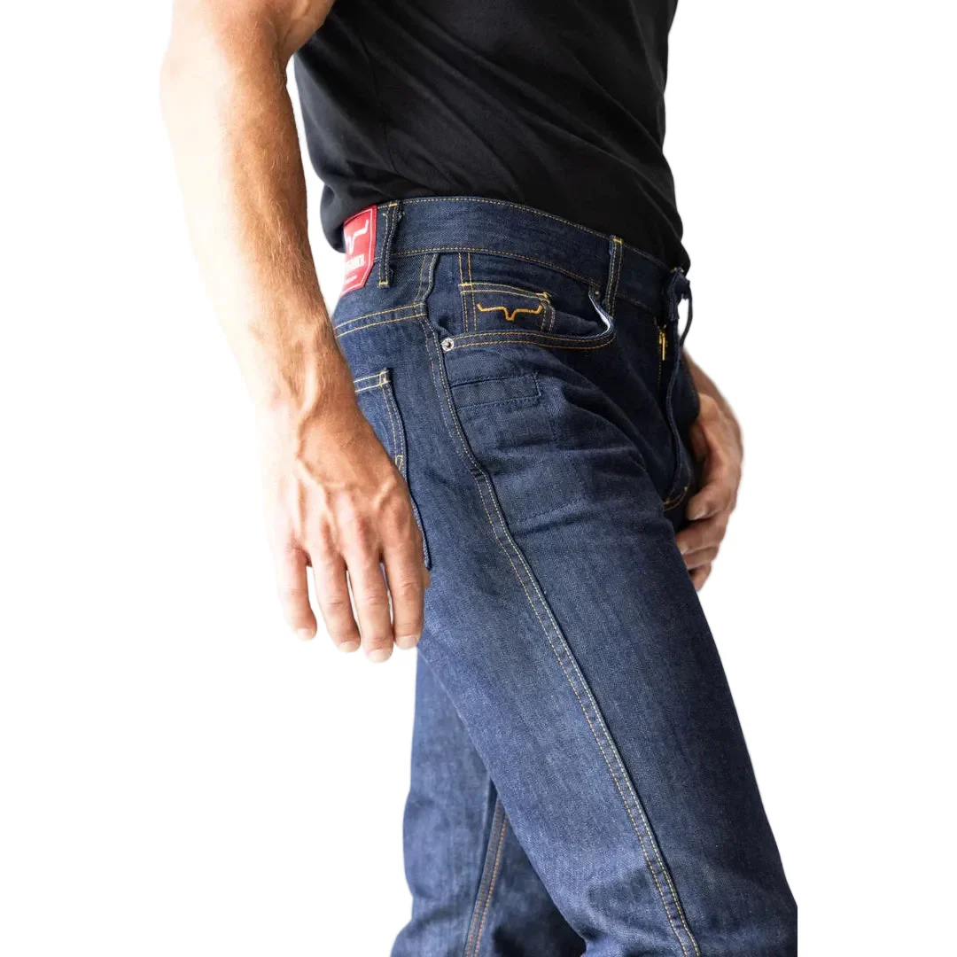 Kimes Men's Cal Higher Rise Straight Bootcut Jeans - Blue - Image 3