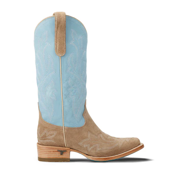Lane Boots Women's Saratoga Square Boots- Latte Suede & Powder Blue - Image 2