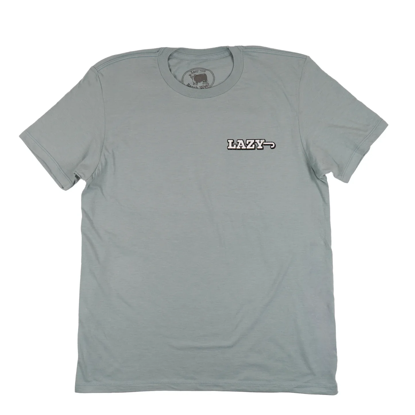 Lazy J Men's Short Sleeve Feed Yard-Sage Blue