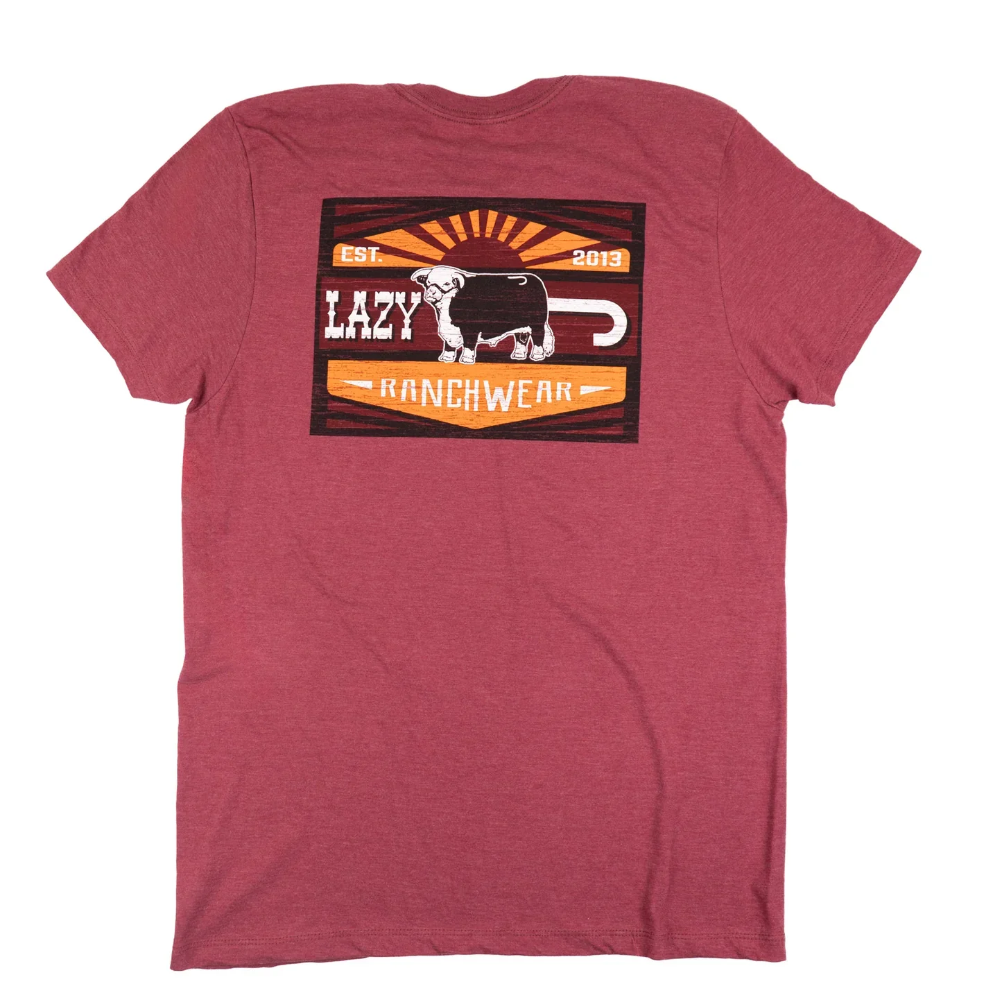 Lazy J Men's Short Sleeve Smokeless Tee Shirt- Red - Image 2