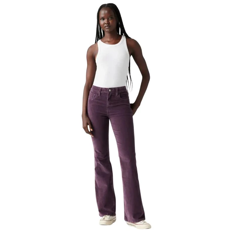 Levi Strauss Women's 726 High Rise Flare - Plum Corduroy