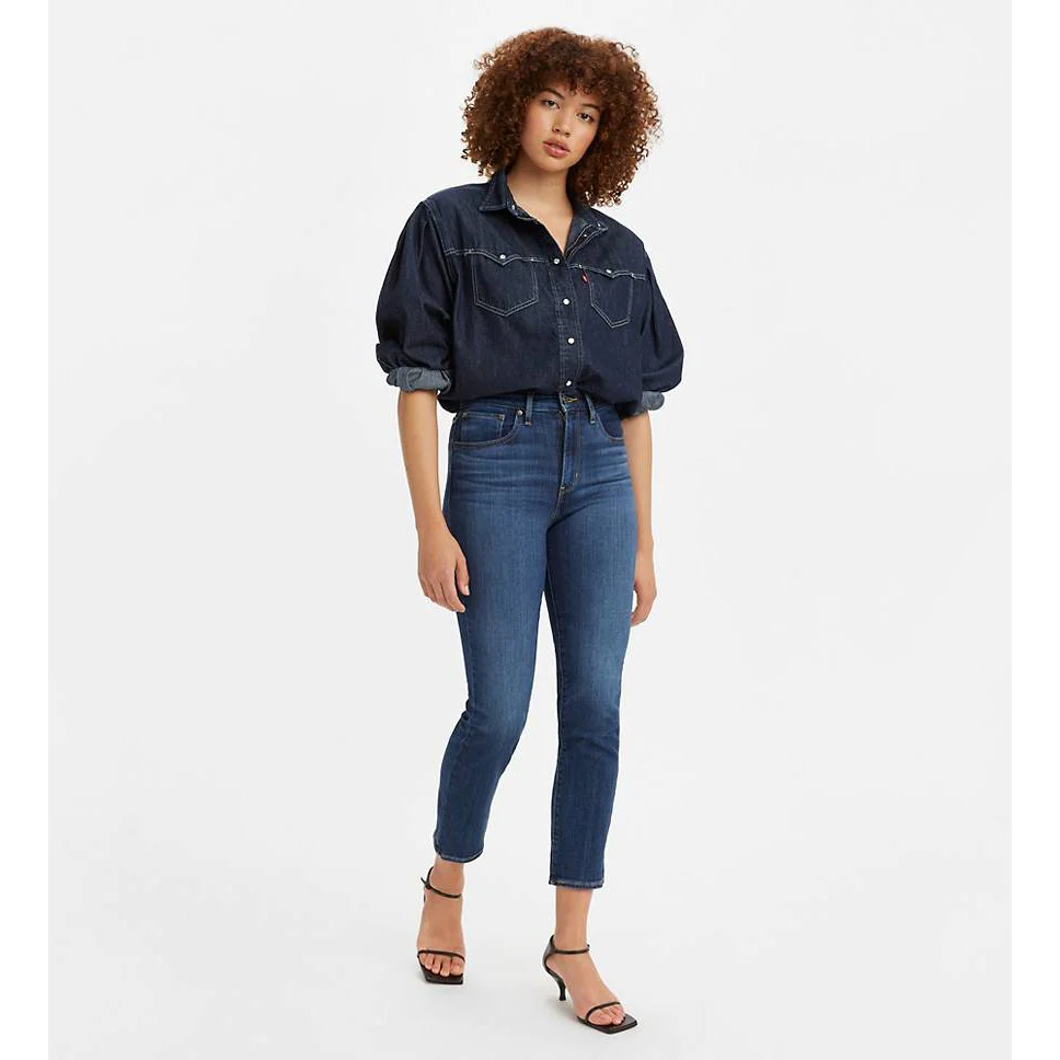 Levi Women's 724 High Rise Slim Straight Crop Jeans - Medium Wash