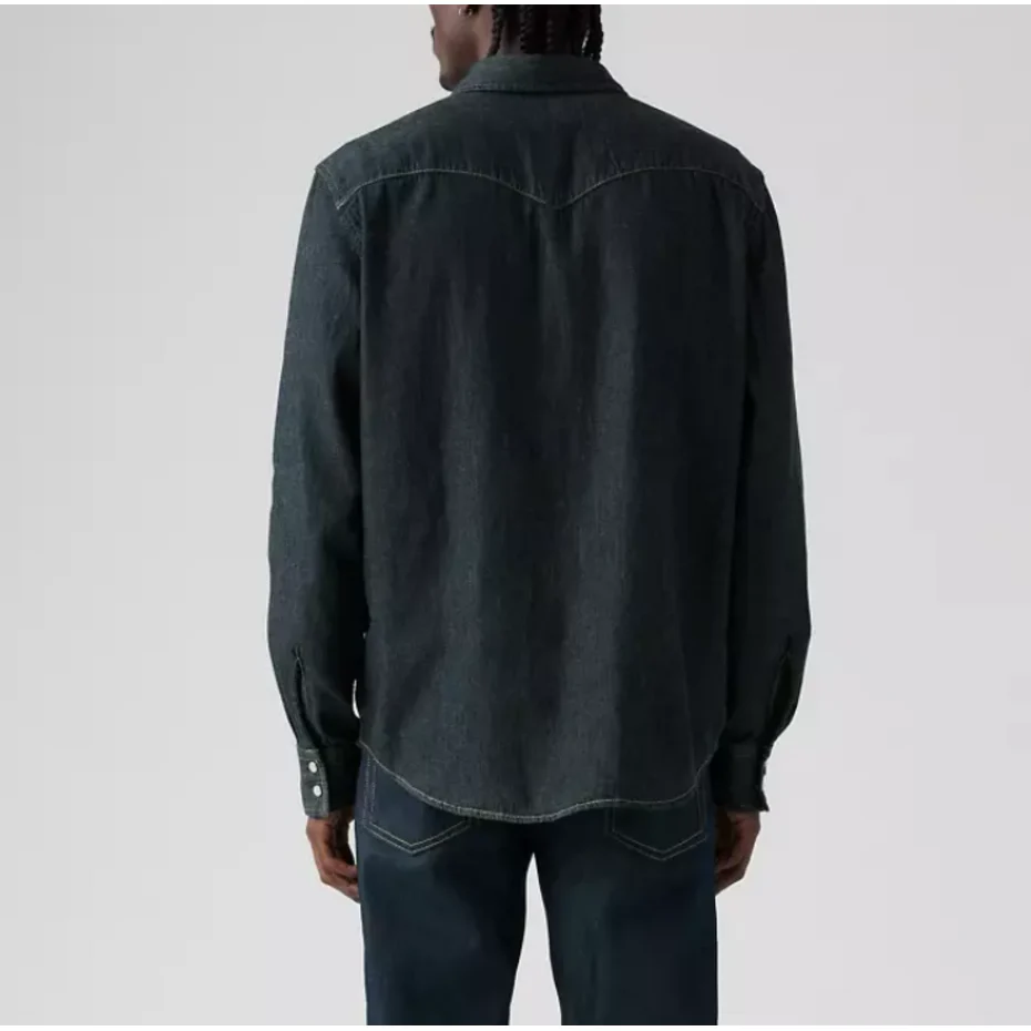 Levi Men's Long Sleeve Denim Shirt - Dark Wash - Image 2