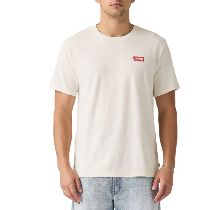 Levi Strauss Men's Relaxed Fit Lasso Graphic Tee Shirt- Egret