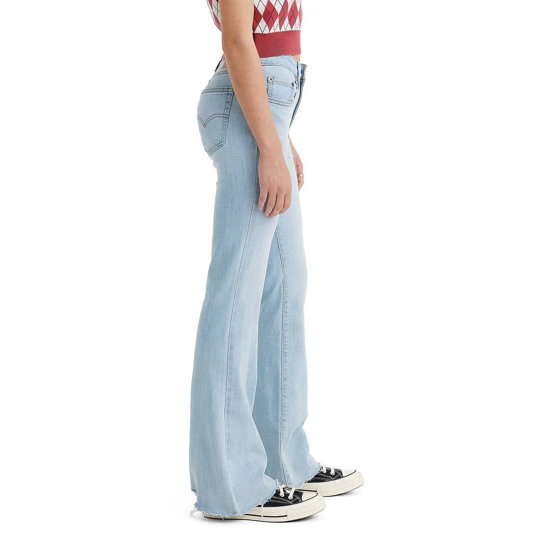 Levi Women's 726 High Rise Flare Jeans - Prime Location (Light Wash) - Image 3