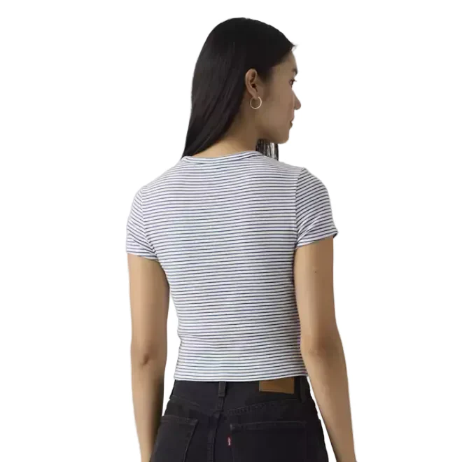 Levi Women's Short Sleeve Cropped Tee - Ava Stripe - Image 2