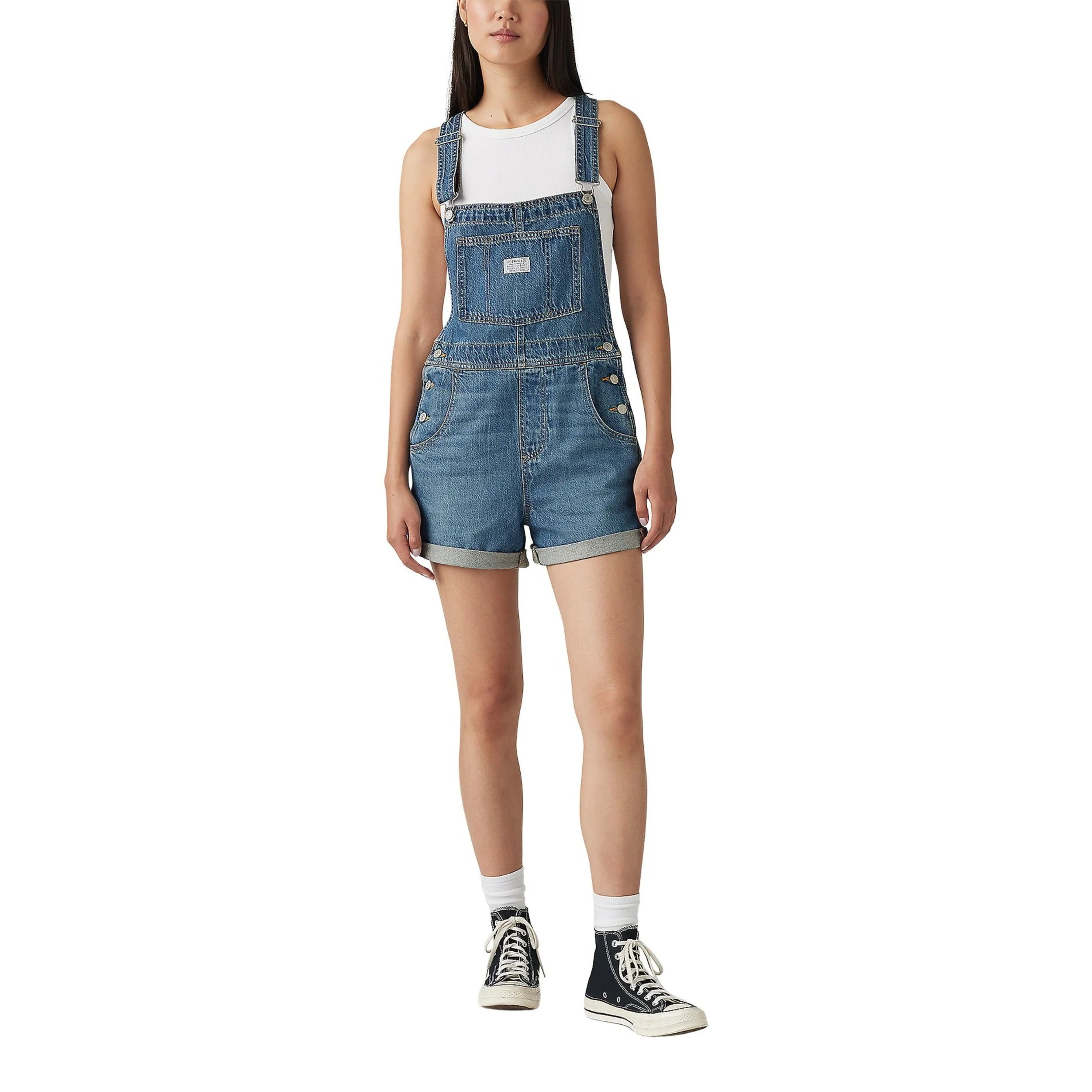 Levi Womens Vintage Shortalls - Dark Indigo Wash