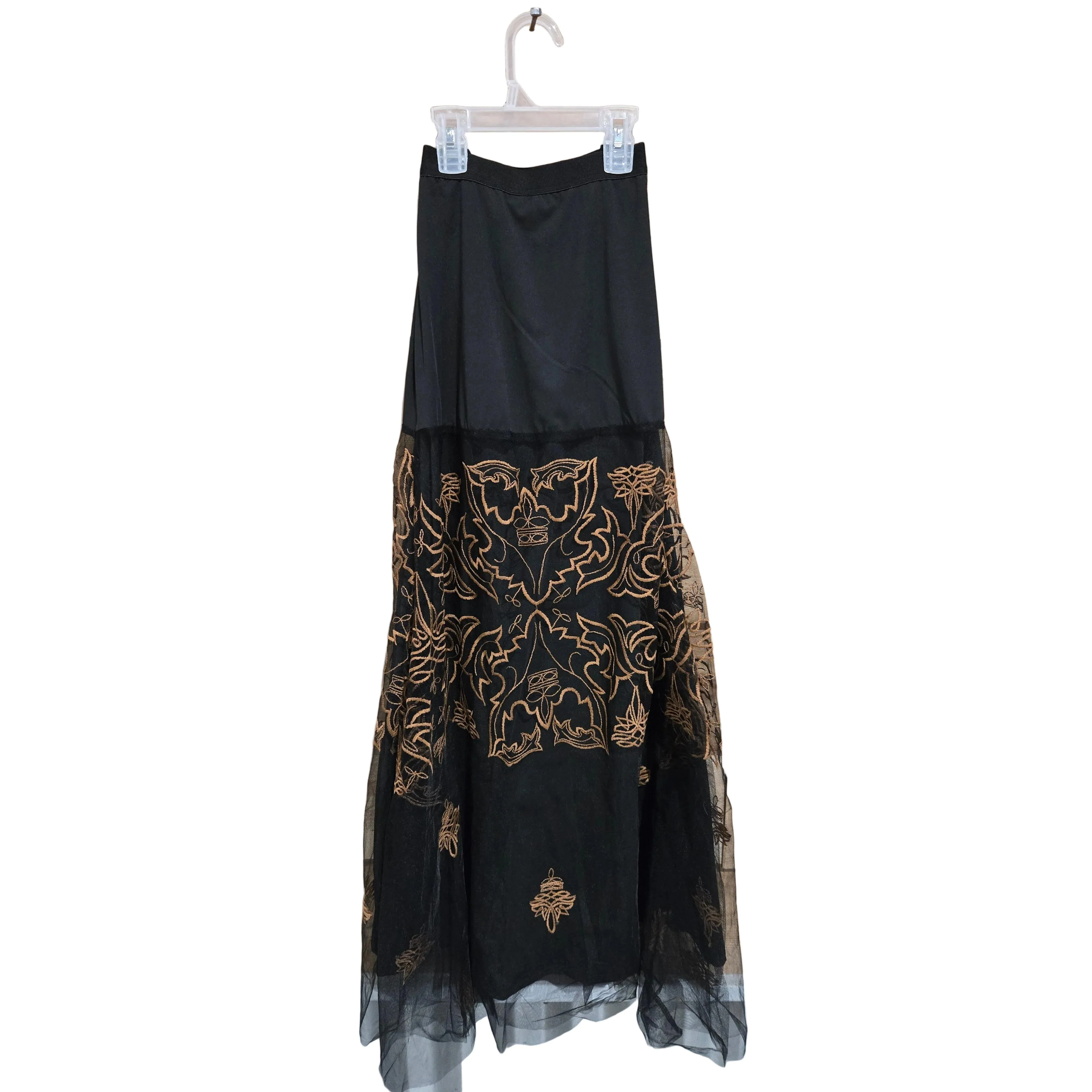 Lucky & Blessed Women's Boot Stitched Embroidered Maxi Skirt - Black - Image 2