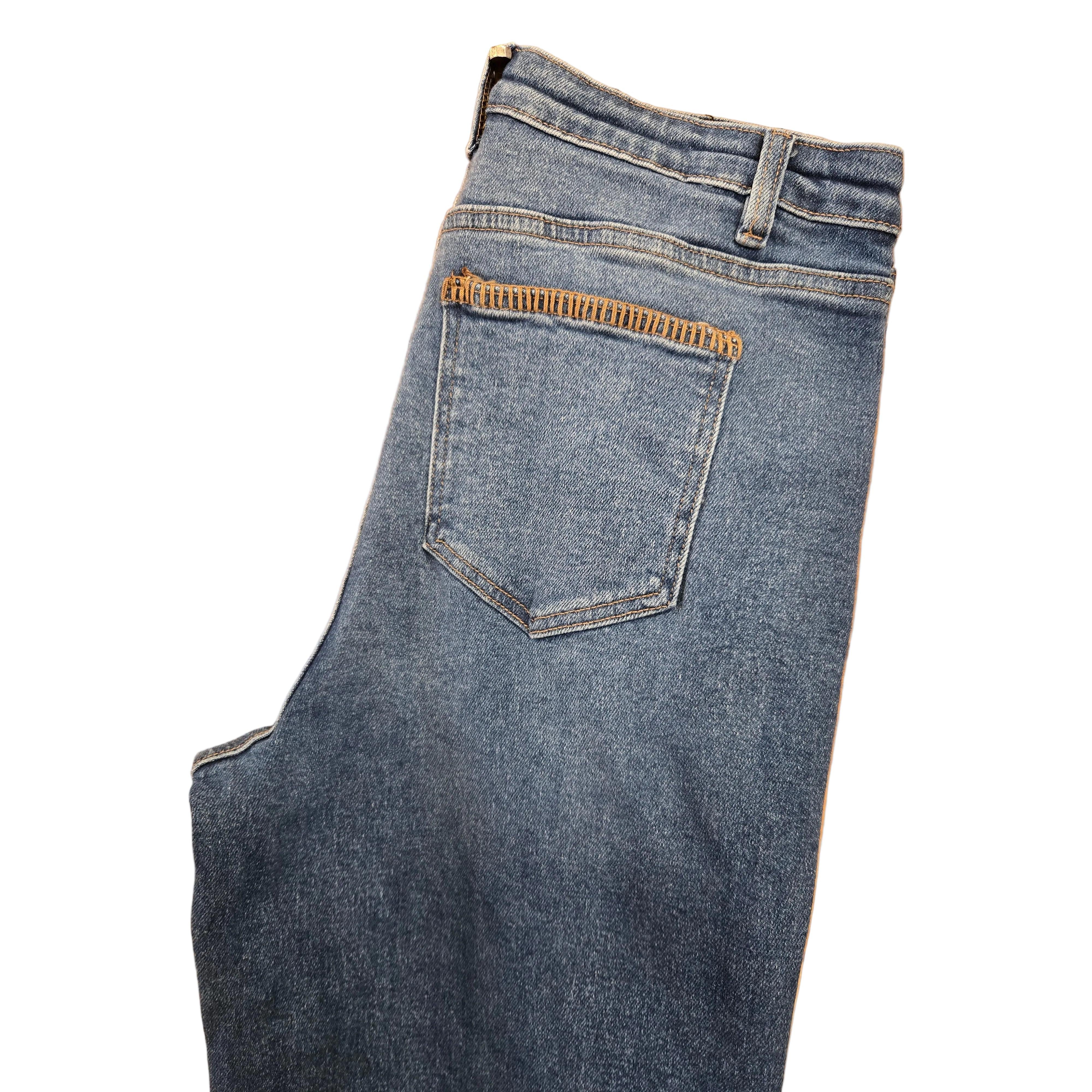 Lucky & Blessed Women's Western Stitch Denim Wide Leg Jean - Medium Wash - Image 3