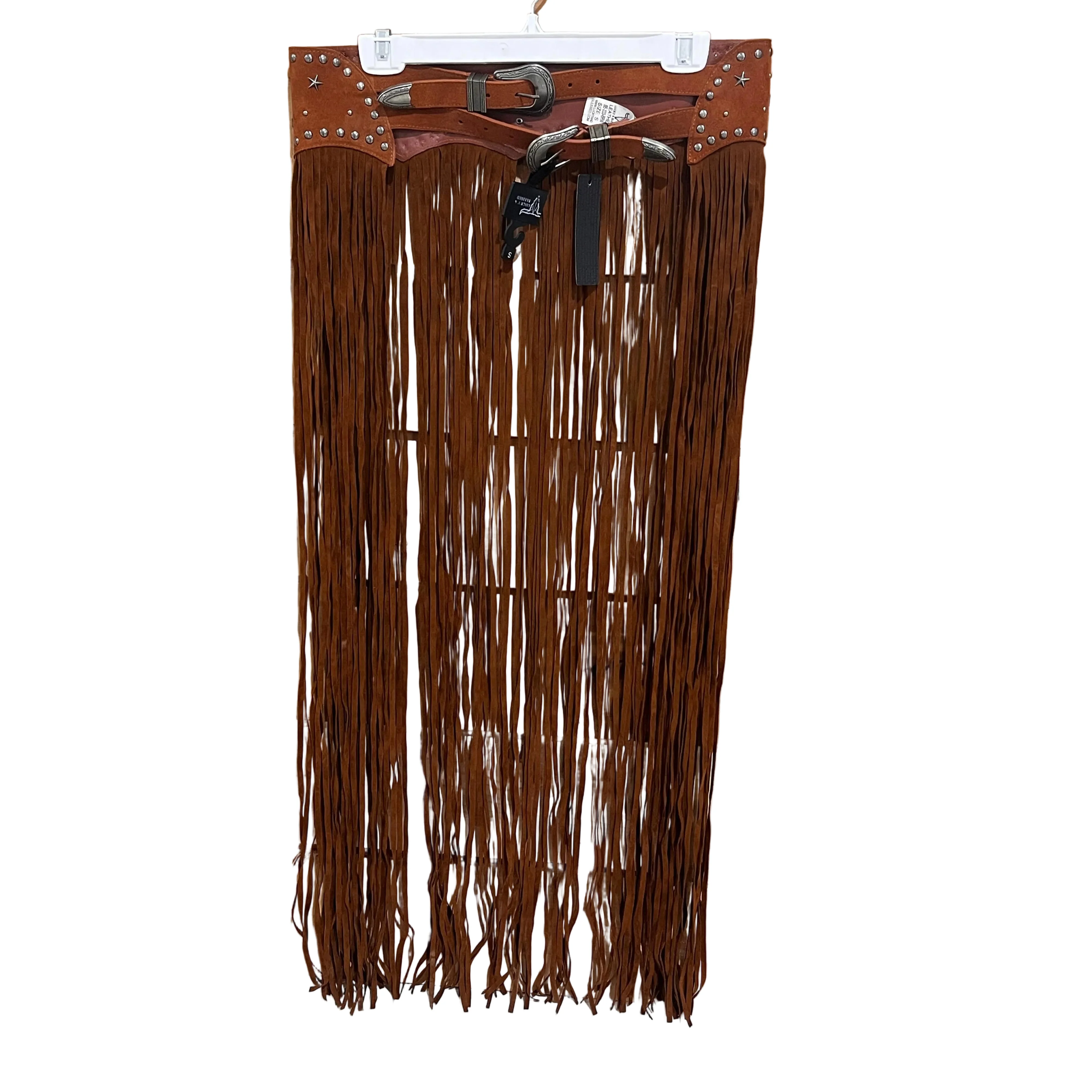 Lucky & Blessed Women's Western Long Fringe Belt - Camel