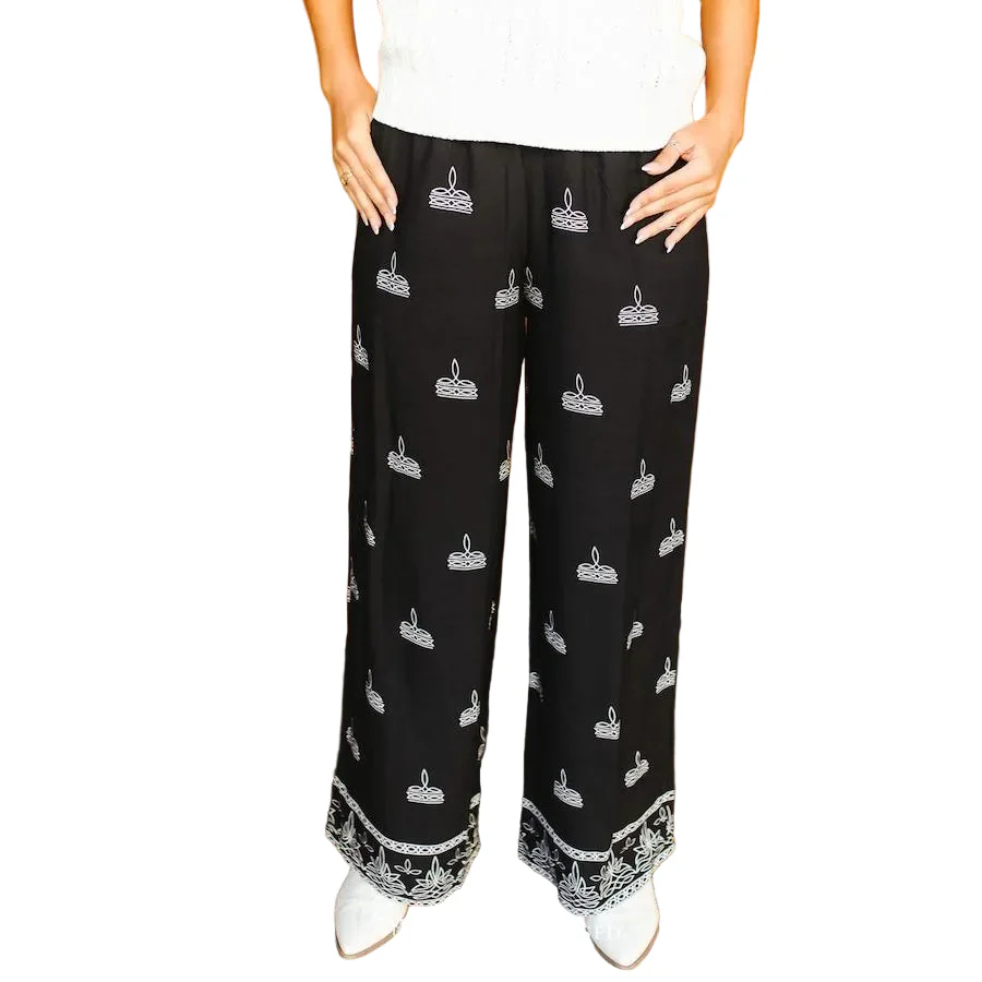 Lucky & Blessed Women's Wide Leg Pants - Black