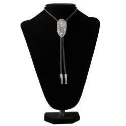 M&F Double S Bolo Tie Arrow Floral with Turquoise Stone