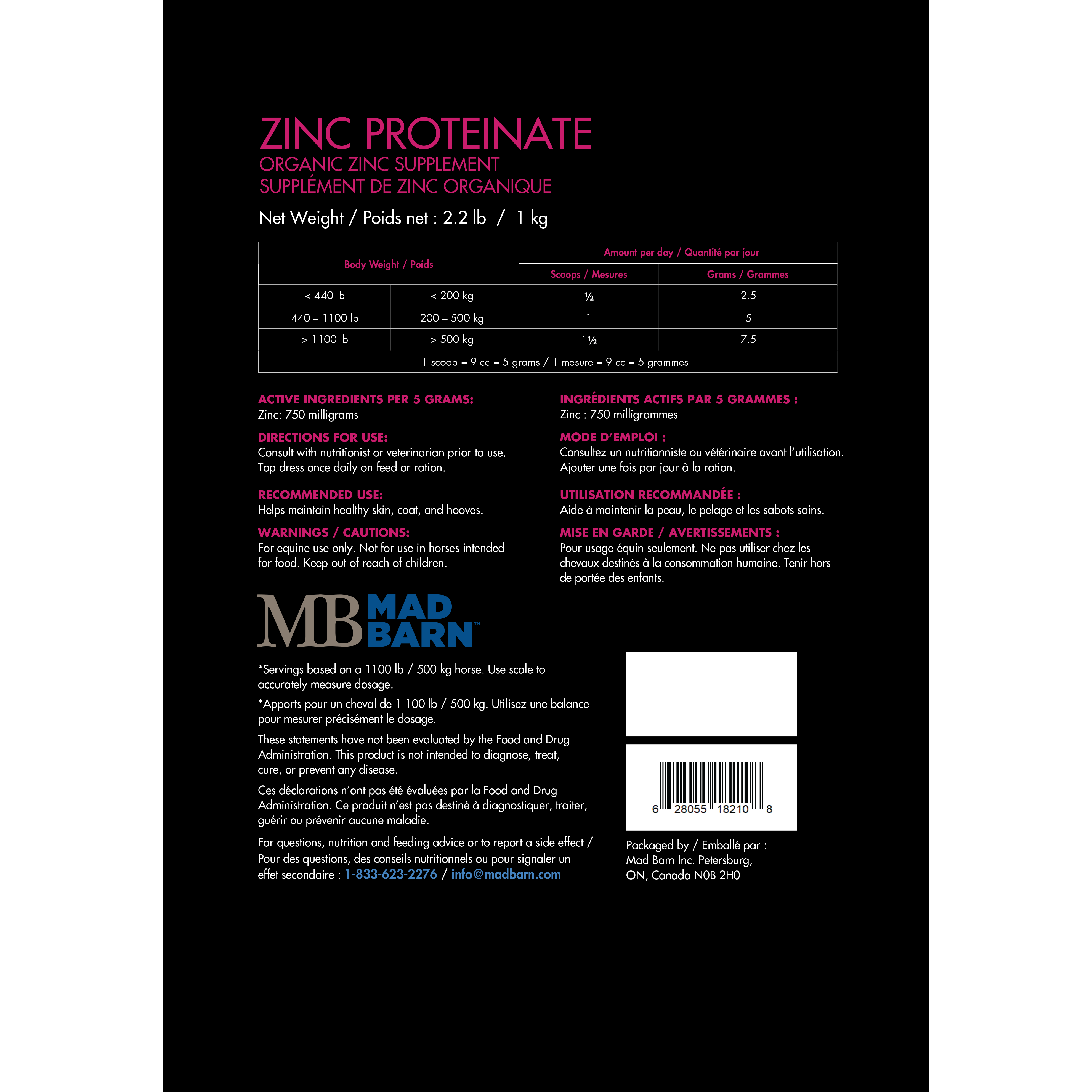 Mad Barn Bioplex Zinc (Proteinate) - Image 3