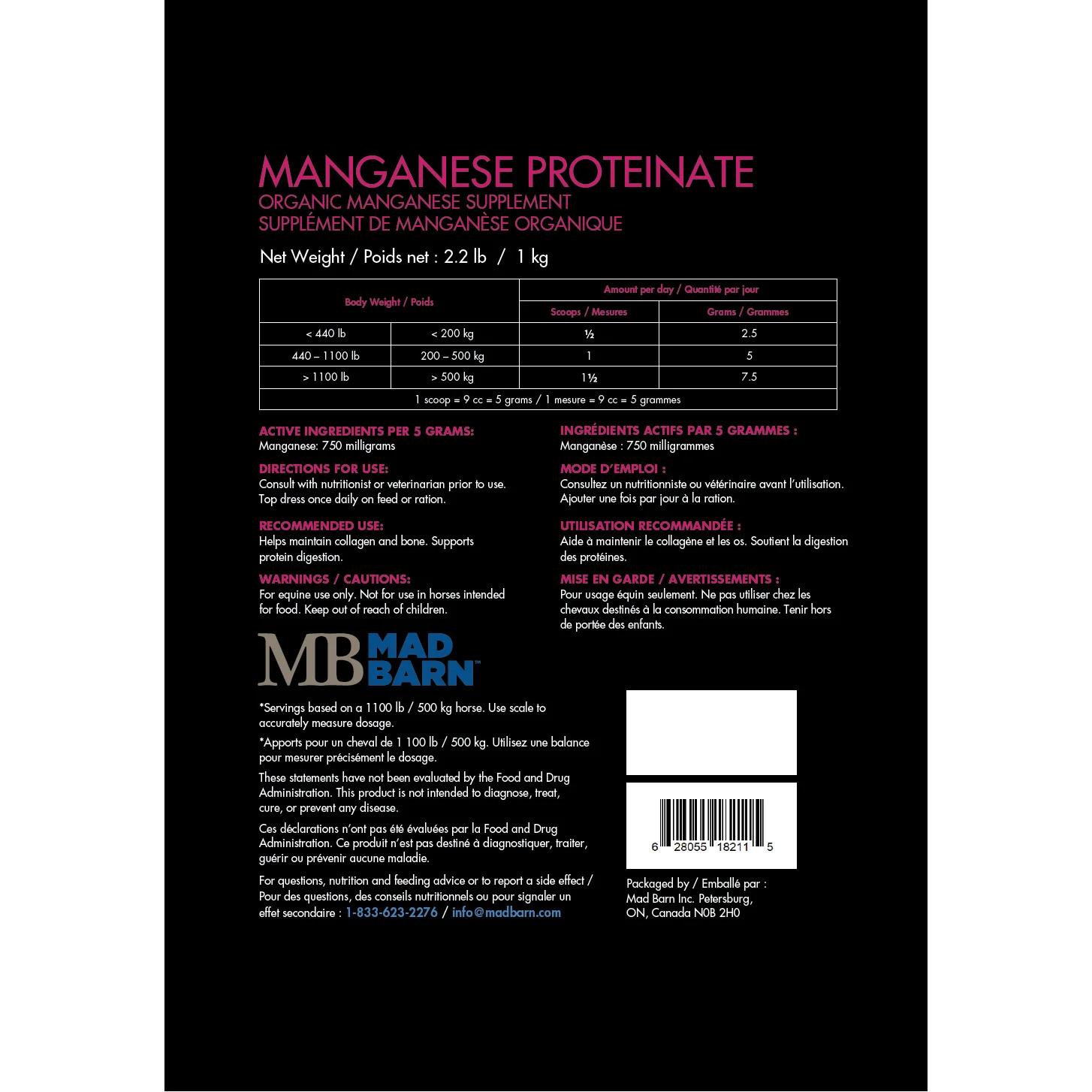 Mad Barn Manganese Proteinate 1KG - Image 2